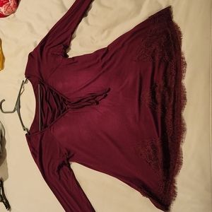 Maroon Top with Laced Back